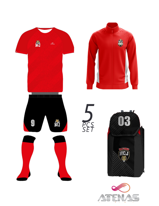 HCJ Soccer Welcome Uniform Set 5pcs with Zip Jacket