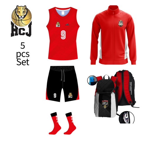 HCJ Basketball Uniform Set 5pcs with Tracksuit Jacket