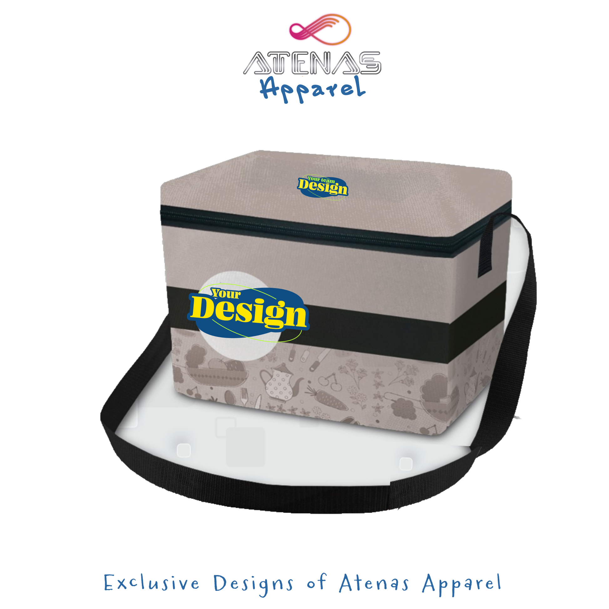 Colorful Personalized Cooler Bag
Keep your food and drinks chilled on the go with this vibrant, insulated cooler bag. Featuring reinforced handles, multiple compartments for organized storage, and customizable with your team or business design. Perfect for outdoor events, sports, or corporate outings. An exclusive Atenas Apparel design combining practicality with bold branding.
