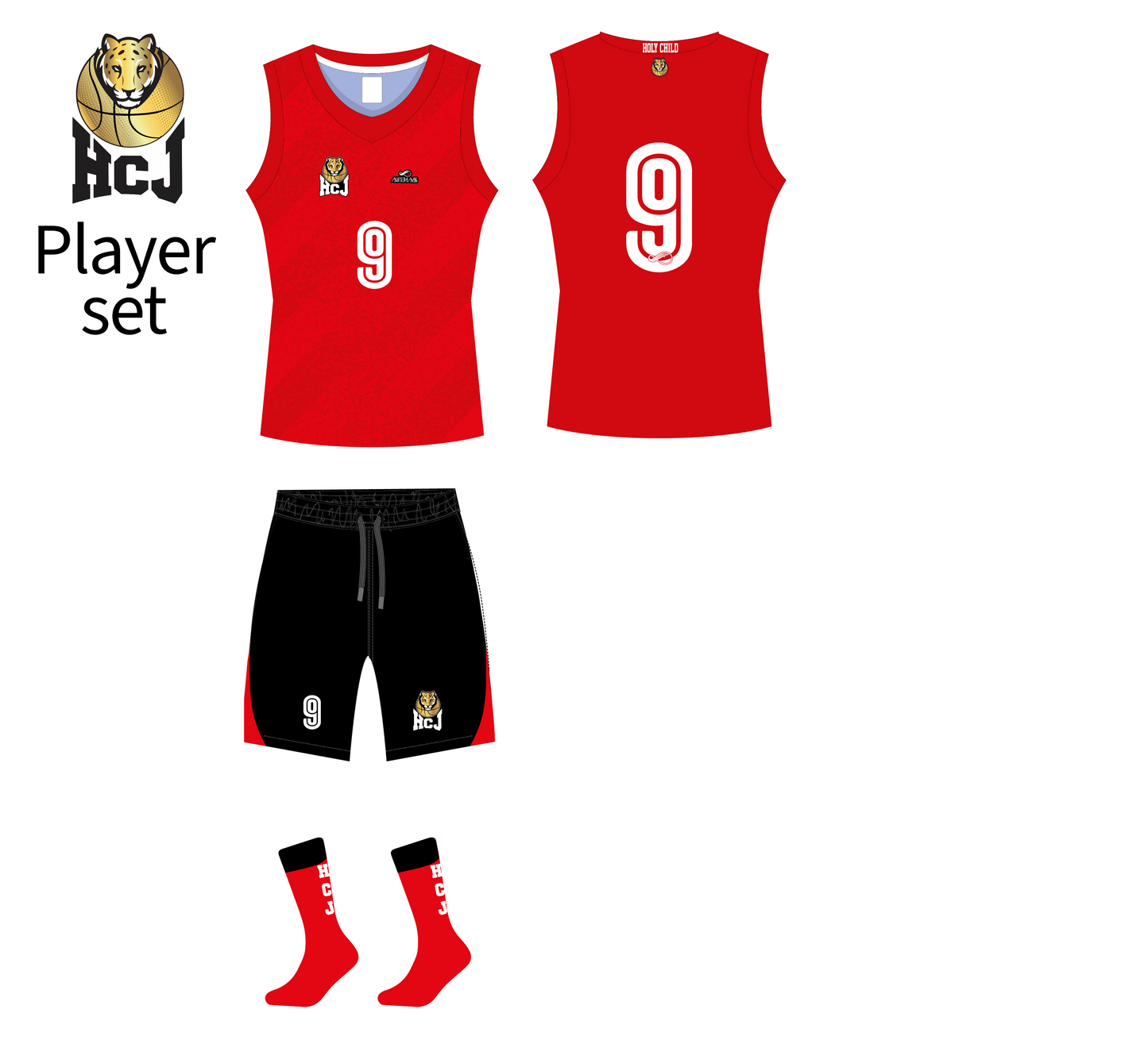 HCJ Basketball 3pcs uniform set