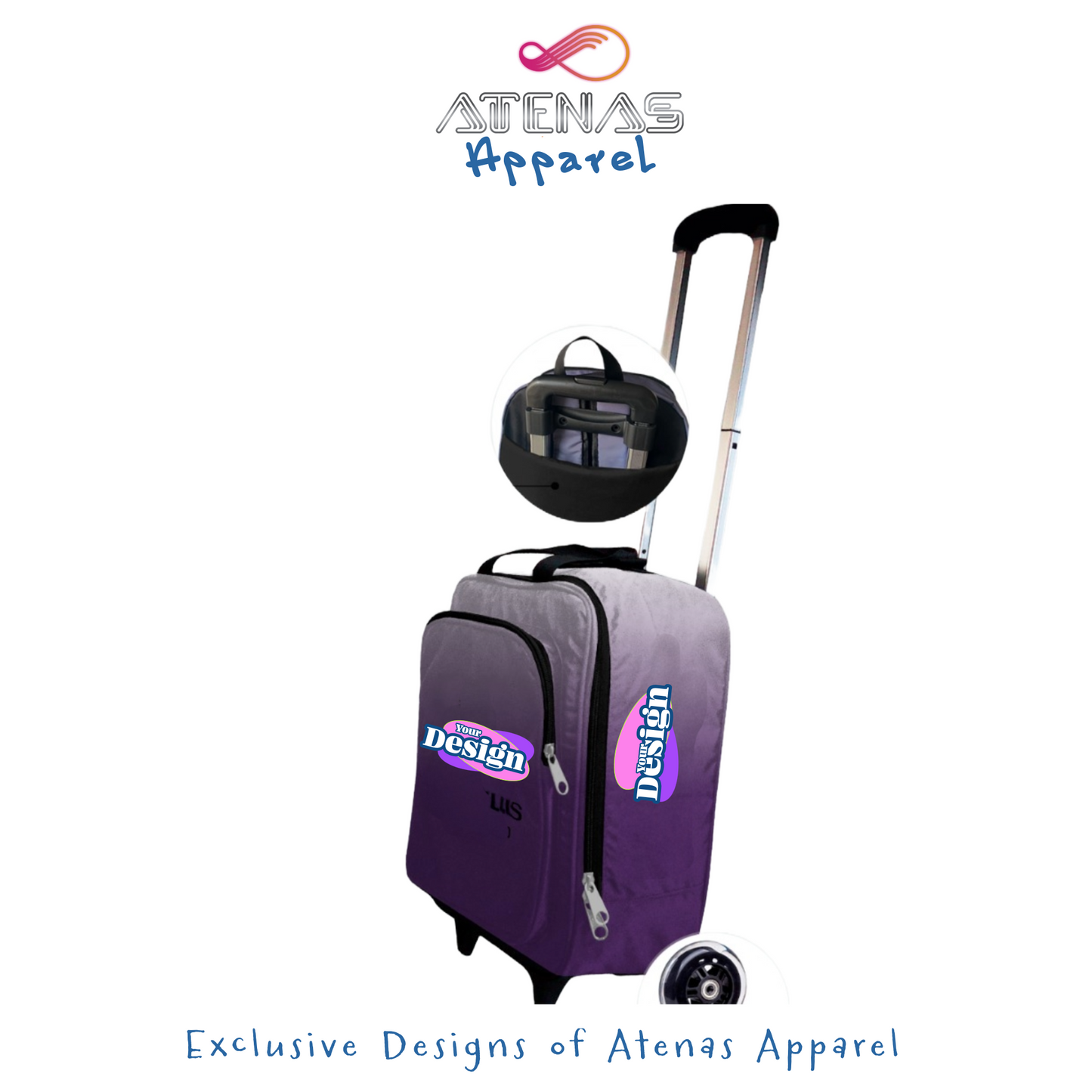 Colorful Personalized Roller Bag
Show your team pride with this vibrant, custom-designed roller bag. Featuring a spacious main compartment, multiple pockets for efficient organization, reinforced zippers, and an adjustable handle for comfortable mobility. Perfect for athletes, coaches, and team staff on the move. An exclusive Atenas Apparel design where functionality meets bold style.